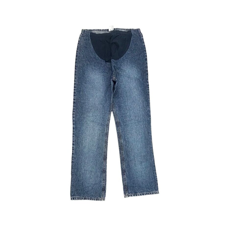 Motherhood Maternity Pull On Straight Leg Women's size S Dark Blue Denim jeans